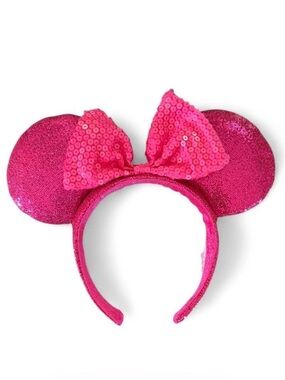 Disney Hot Pink Sequin Headband with Bow